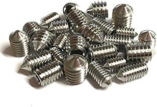 Cone Point Grub Screws Mixed (16 Pack) 5mm Length, Various Metric Threads, M3, M4, M5 & M6. A2 Grade Stainless Steel Hex / Allen Key Socket Cone Point Grub Screw / Set Screws. See Product Description for Full List