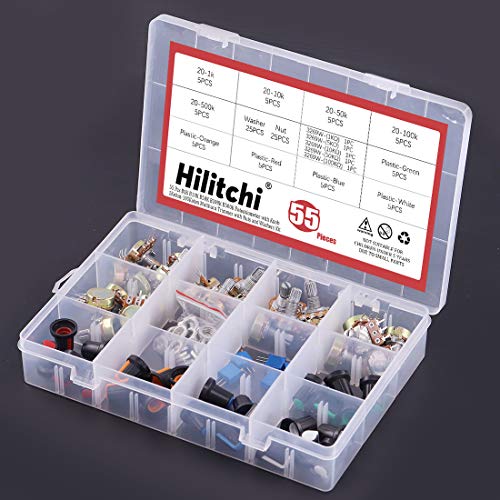 image for Hilitchi 30 Pcs Complete Models Potentiometer Assortment Kit with 1K-5