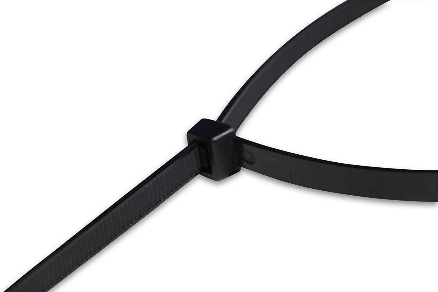 Super Strong Cable Ties - Heavy Duty - Black, Self Locking Nylon Zip Ties (100, 12 inch)