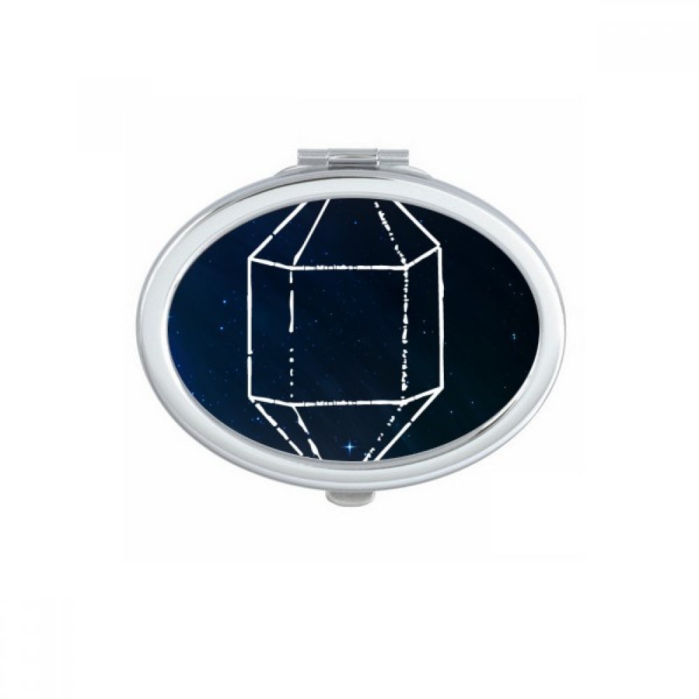 Miroir de maquillage compact portable bleu ciel cristal motif univers mystique