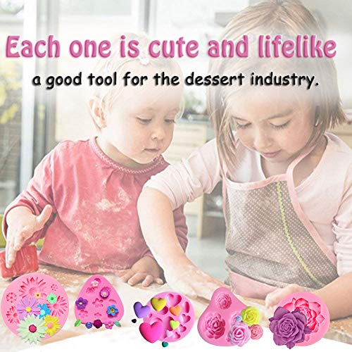 Confezione da 5 stampi floreali in silicone per