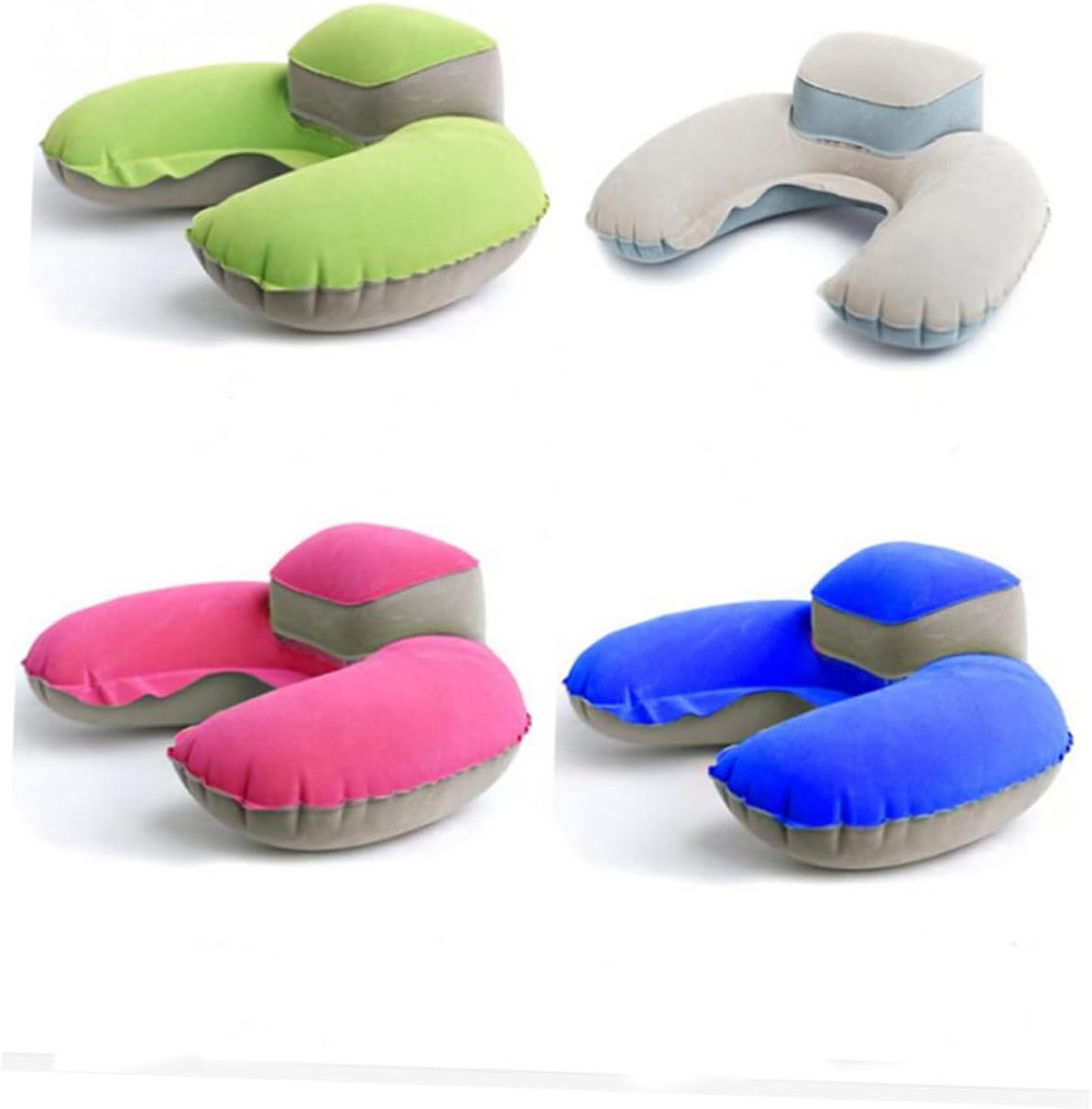 VALICLUD Oreiller Gonflable U pour Voyage Camping Coussin Bouchons Oreilles Vert Parfait pour Soutien de Cou Extérieur