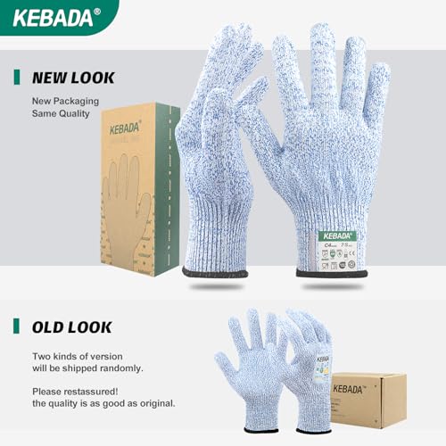 Image of Kebada C4 Cut Resistant Gloves, ANSI A4, 100% Food Grade, 6 Pairs Bulk Pack | Glass-Free & Steel-Free, Breathable Seamless knit, Cool, Washable, Ideal for Meat Cutting, Slicing and Oyster Shucking