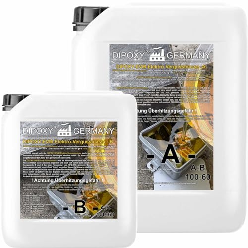 Mastic de scellement électrique époxy IP68 et IP69 jusqu'à 1000 V, 4,0 kg, marron translucide (transparent) – Étanche pour boîtes de dérivation, platines,...