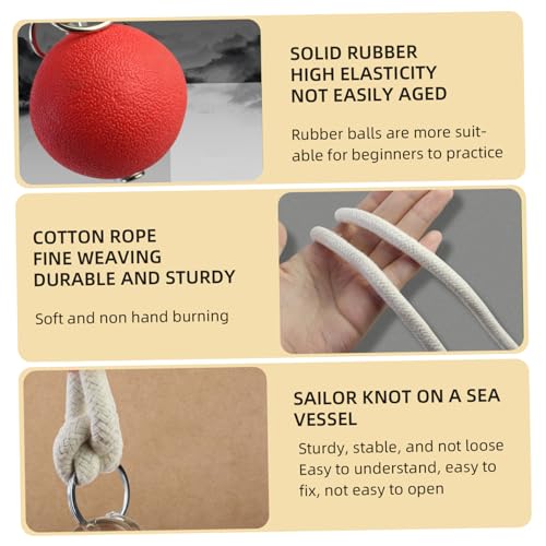 Peosaard Rope Meteor Hammer Exercise Ball Rubber Meteor Hammer Chinese Kungfu Traditional Soft Equipment, Rubber Weight Throw Exercise Ball with Rope Soft