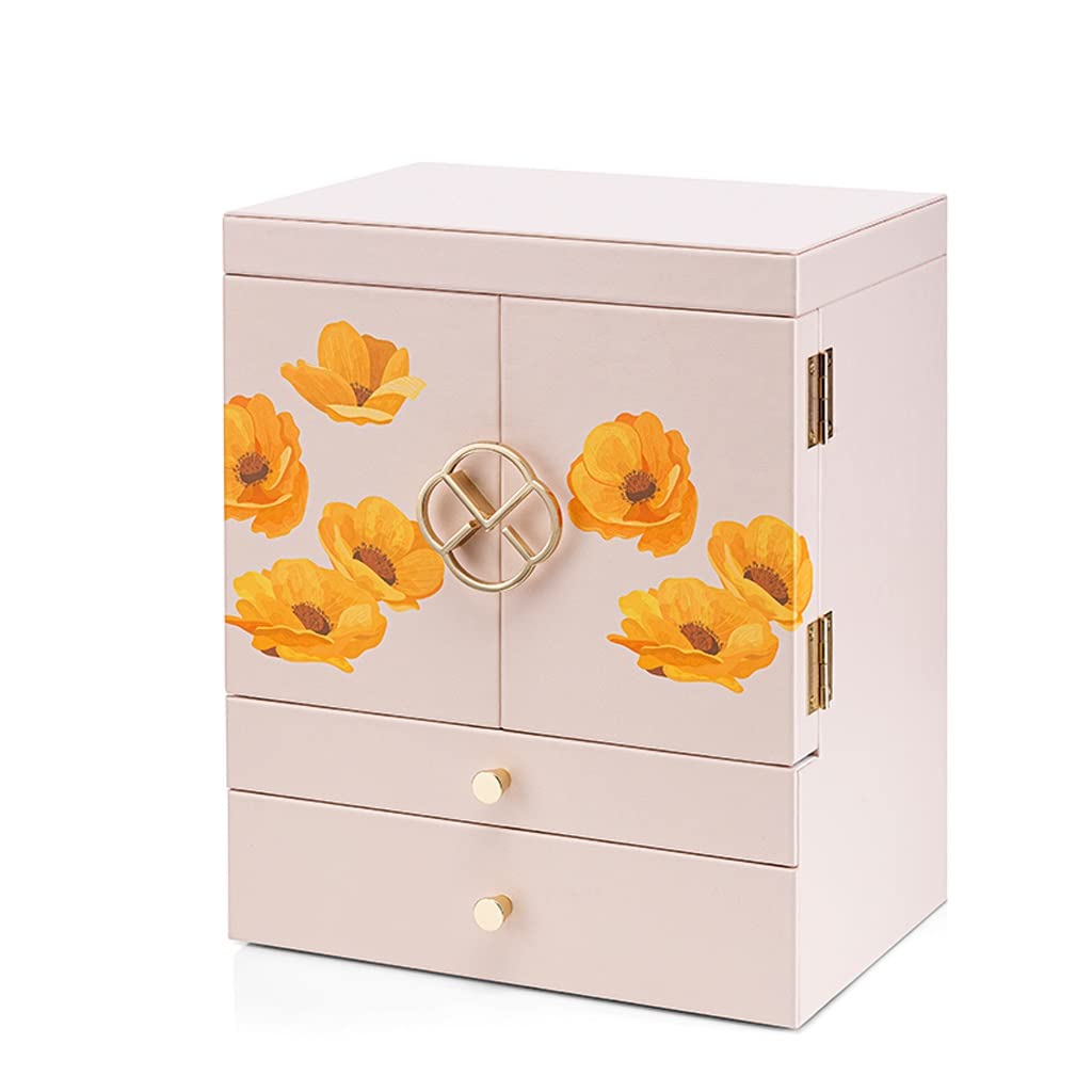 ANVLOJRIH Jewlrey Box Jewelry Box Watch Necklace Ring Earrings Multi-layer Jewelry Storage Box Jewelry Box for Women(C)