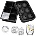 Ouddy 2 Pack Silicone Ice Cube Molds, Ice Cube Trays Silicone Large Ice Balls Cube Mold for Whiskey, Cocktails, Bourbon and More