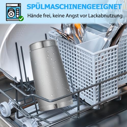 Volhoply 600ml（20oz） Thermobecher mit Deckel und Strohhalm,Doppelwandiger isolierter Reise-Eiskaffeebecher Passend für… – Ansicht 6