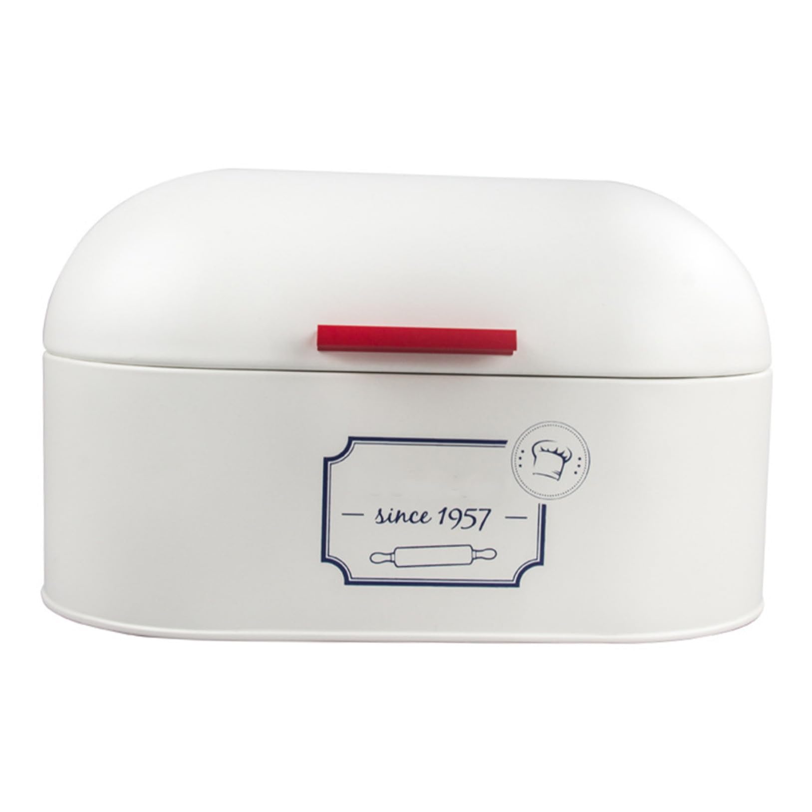 Caja para Guardar el Pan Europea Grande de Metal de Color Blanco 1pieza | Organizador para Bollos y Pasteles, Acabado Liso de Fabricación Fina, Uso en Panadería y Centro Comercial