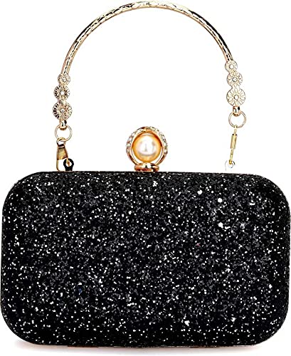 Toobacraft Womens Handcrafted Beautiful Bling Box Clutch Bag (Black/Silver Pearl) (B09HP33HDV) Amazon Price History, Amazon Price Tracker