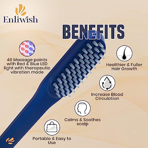 ENLIWISH Japanese LED Hair Comb Growth Comb Brush for Men and Women Hair Loss, Hair Regrowth Treatment Hair Treatment for Women and Men, Denser/Fuller Hair, Spot or Full Scalp,... - Image 5