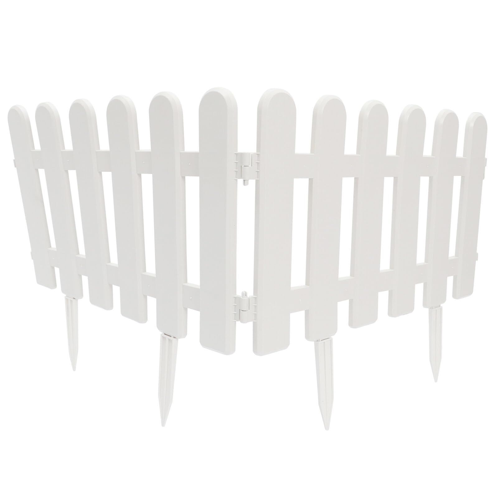 Cabilock 2pcs Plastic Garden Fence Border Edging with Ground Plugs Decorative Picket Fence for Landscape Flower Beds Pathways and Driveways Outdoor Garden Edger Decor