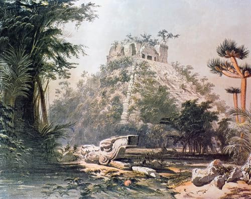 Affiches et Gravures Vue d'El Castillo Frederick Catherwood Toile Salon 60x90