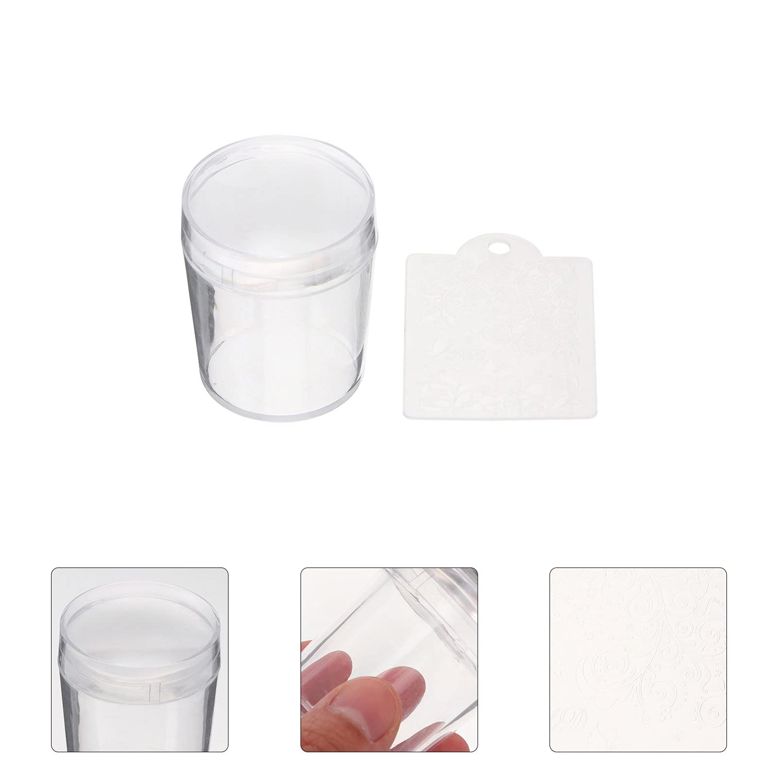 FRCOLOR 12sets Timbri Per Unghie Trasparenti Di Stampi Manicure Per Nail Art Include Raschietto Per Decorazioni Unghie Fai Da Te e Uso Professionale