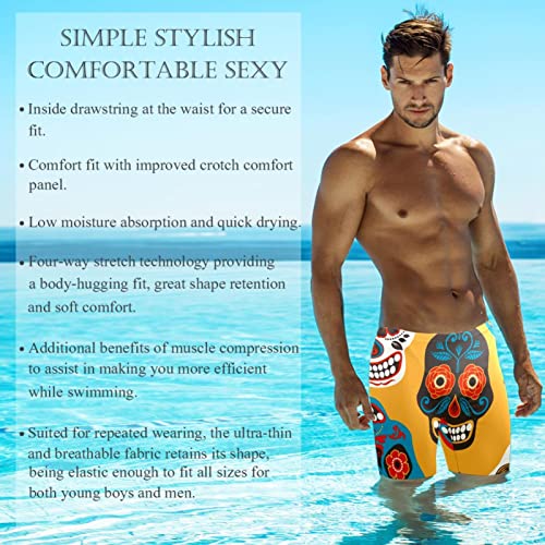Traje de baño Sugar Skulls para hombre con diseño multicolor resistente 3