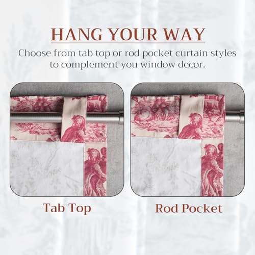 Red Cotton Curtain for Farmhouse, Kitchen & Bedroom - The Miller Collection