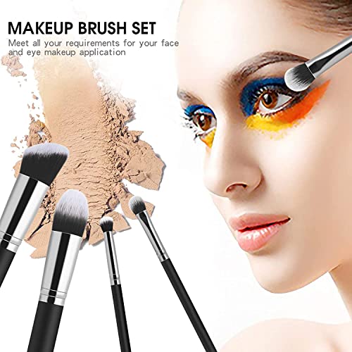 Jaywayne Makeup Brushes Set 18Pcs Premium Synthetic Foundation Brush For Liquid Makeup Brush Professional Make Up Brush Set Black #TOP2