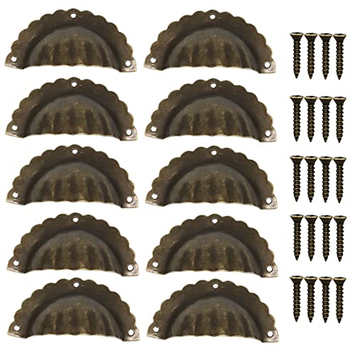 pingping1991, Manijas para Cajones, Media Luna Cajón Tire Tiradores de Armario en Forma de Concha para Cocina Muebles Armario Armario Puerta,con Tornillos,10 Piezas Cover