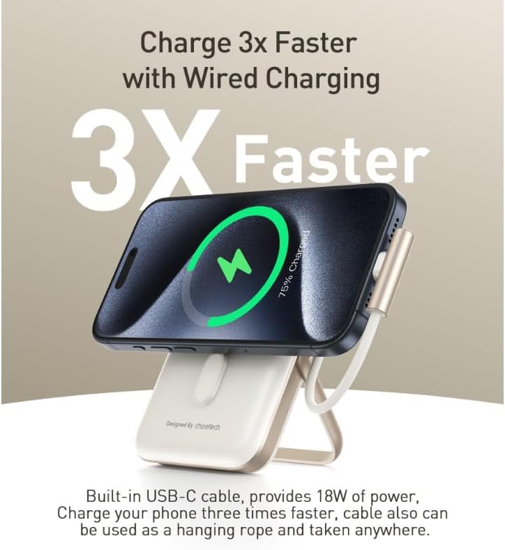 Choetech B735 Power Bank wired charging