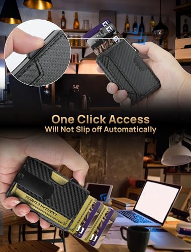 Mens Wallet Card Holder, Wallet for Men, Mens Wallet Minimalist Slim Wallet, RFID Blocking Pop up Wallet ID Window Money Clip, Aluminum Credit Card Holder Genuine Leather 12 Card Capacity4