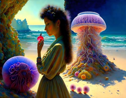 Poster sur toile Meechi 50x70 cm art surréaliste sans cadre pour décoration