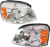 Garage-Pro Driver and Passenger Side Headlights Assembly for Ford Freestar 2004-2007 Halogen With Bulbs, Base, Limited, S, SE, SEL, SES, Sport Replaces # 7F2Z13008B, 7F2Z13008A