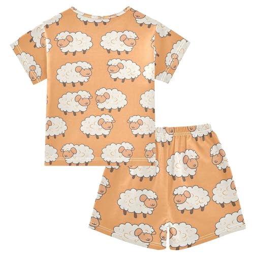 ALAZA Sheep Cute Pajamas Short Sleeve 2 Piece Sleepwear Top and Bottom Pajama Set Unisex2