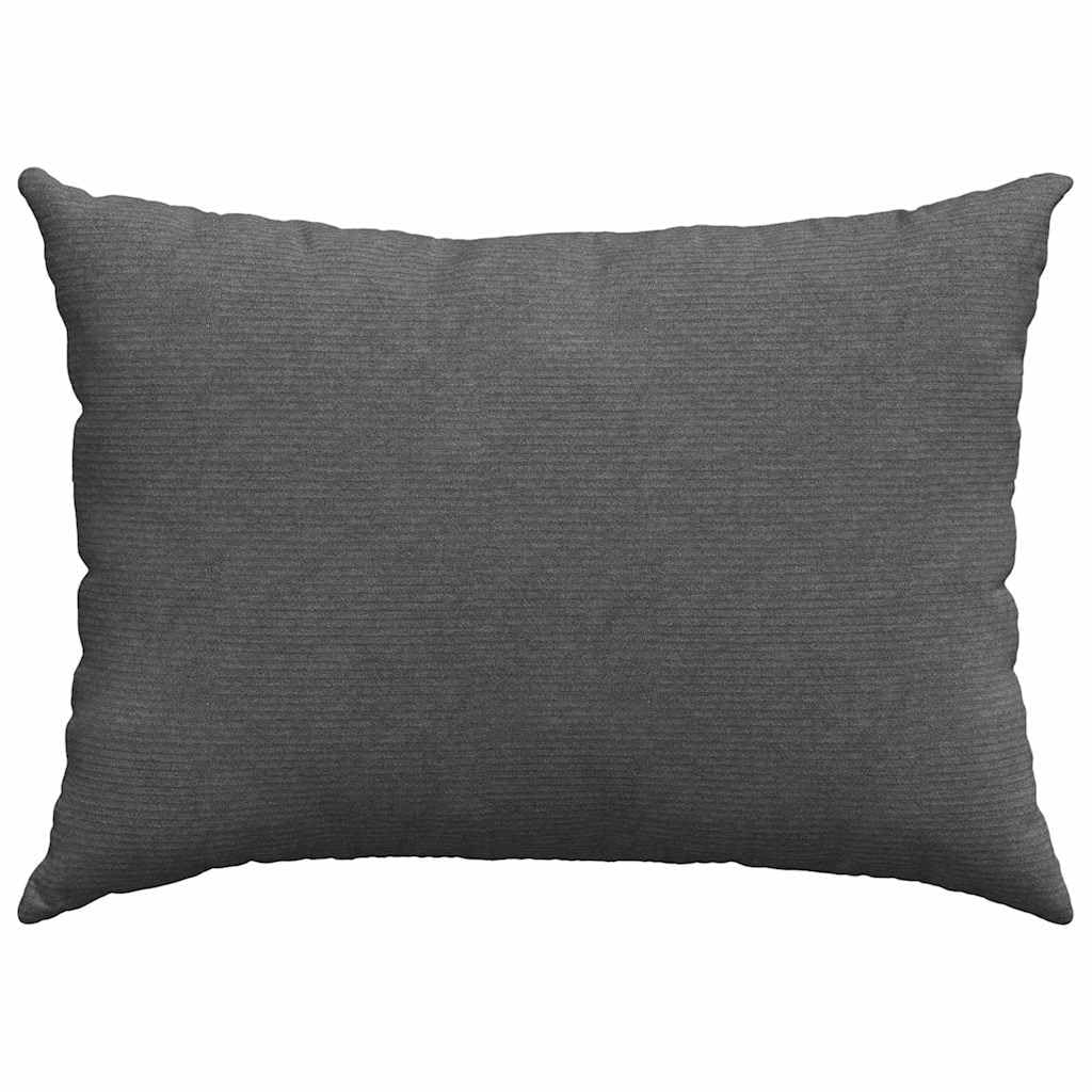 Cuscino per divano, 2 pezzi, grigio scuro, 70 x 50 cm, tessuto a coste con rivestimento sfoderabile, morbido imbottito, ideale come cuscino per seduta, ergonomico, per divano, soggiorno e