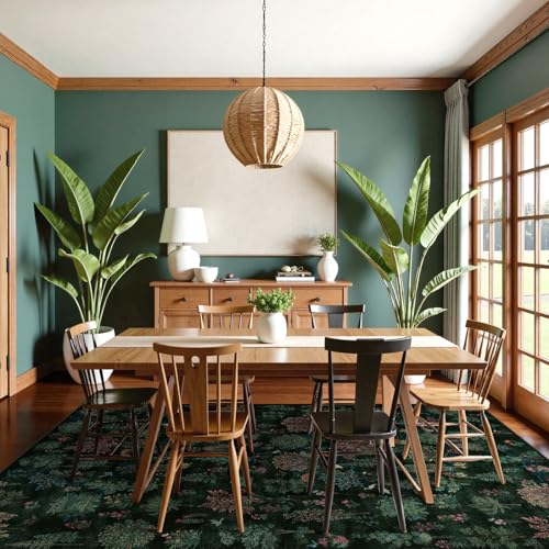 Tapete decorativo Wonnitar verde oscuro 8x10 ft miniatura 4