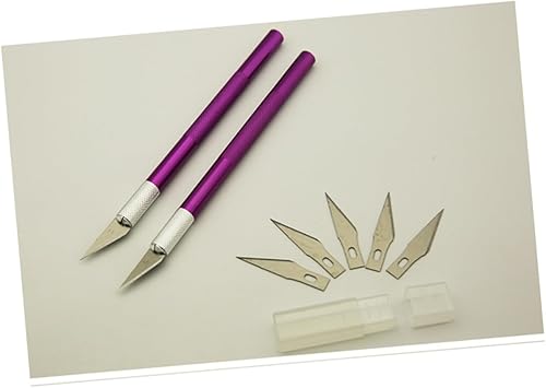 EXCEART Herramientas de tallado de madera Herramientas de corte artesanal Bisturí Artesanía Hoja Película Púrpura Neutral