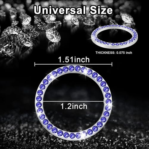 image for LivTee 2 PCS Crystal Rhinestone Car Engine Start Stop Decoration Ring,