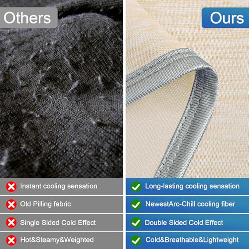 Image of KMUSET Cooling Blanket Queen Size (90 inchx90 inch), Double Sided Summer Cooling Blankets for Hot Sleepers & Night Sweats, Lightweight Blanket for Sofa Bed Couch, House Warming Gifts New Home Oatmeal Beige