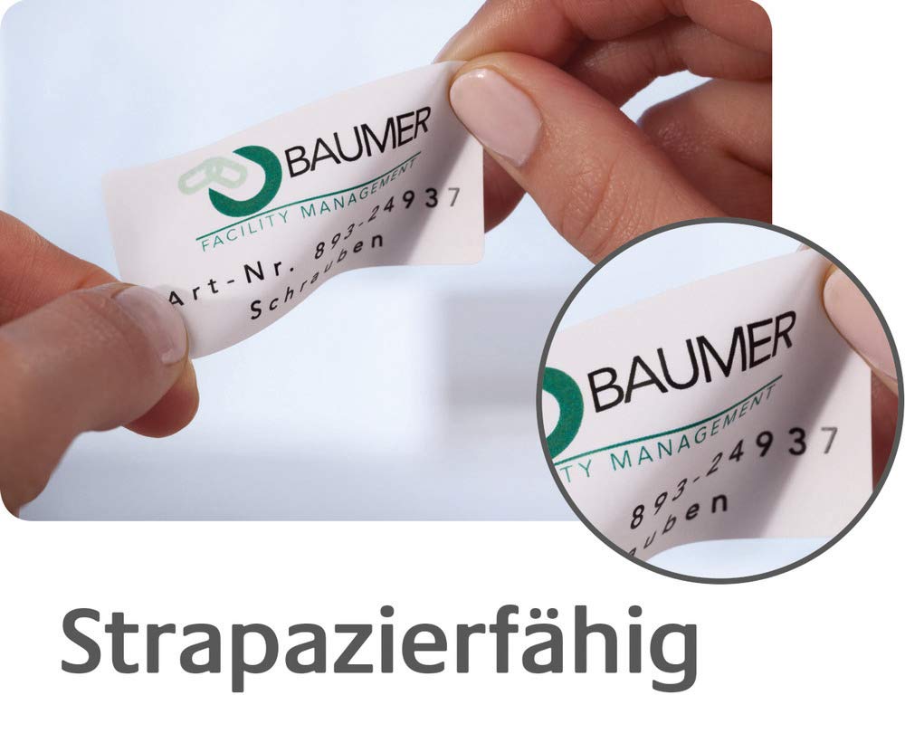 AVERY Zweckform L4773REV-20 Wetterfeste Folienetiketten (480 Aufkleber, 63,5x33,9mm auf A4, selbstklebend, wasserfest, wiederablösbar, strapazierfähig, bedruckbare Outdoor Klebefolie) 20 Blatt, weiß