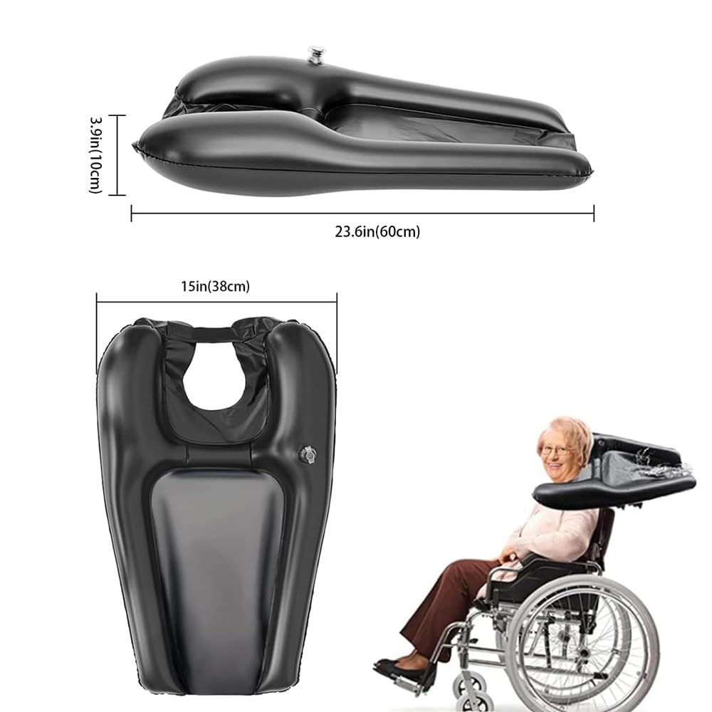Voarge Lavatesta Portatile per Parrucchieri, Poggiatesta per Lavare Capelli Lavandino Casa, Lavabo Gonfiabile per Capelli, Lavatesta Portatile per Anziani, Incinte, Disabili, Parrucchieri