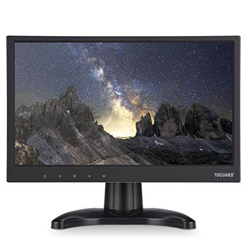 TOGUARD 15.6 Pulgadas Monitor de Seguridad Porttil 1920x1080 HD IPS pequeo Monitor para Juegos con USB VGA AV TF HDMI,Altavoz Integrado para Raspberry Pi, PC