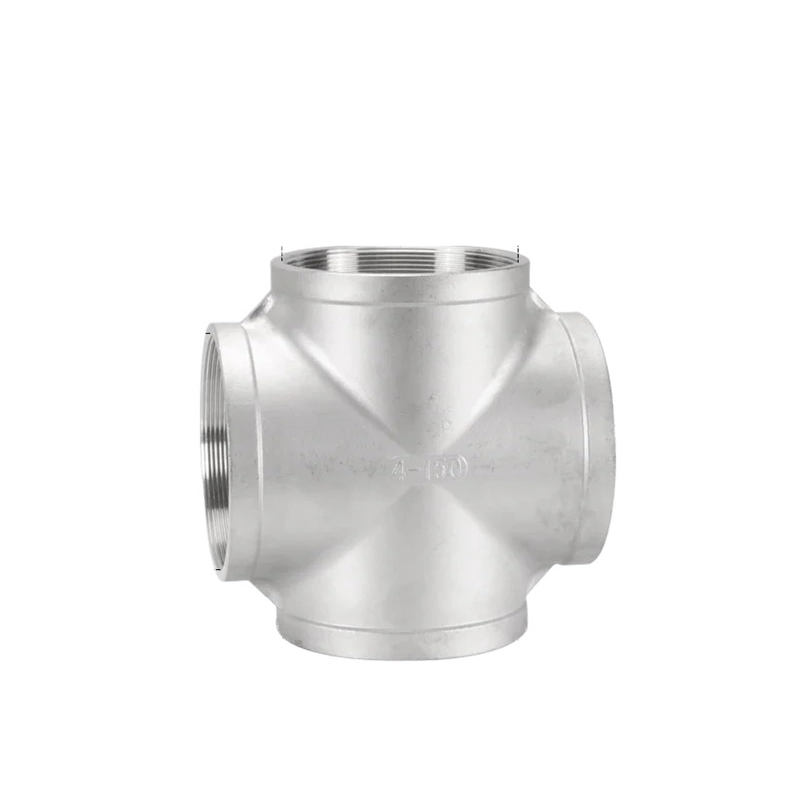 Raccordo for Tubo in Acciaio Inossidabile 316 a Croce Femmina BSPT da 4" a 4 Vie, connettore divisore for Acqua, Gas e Olio
