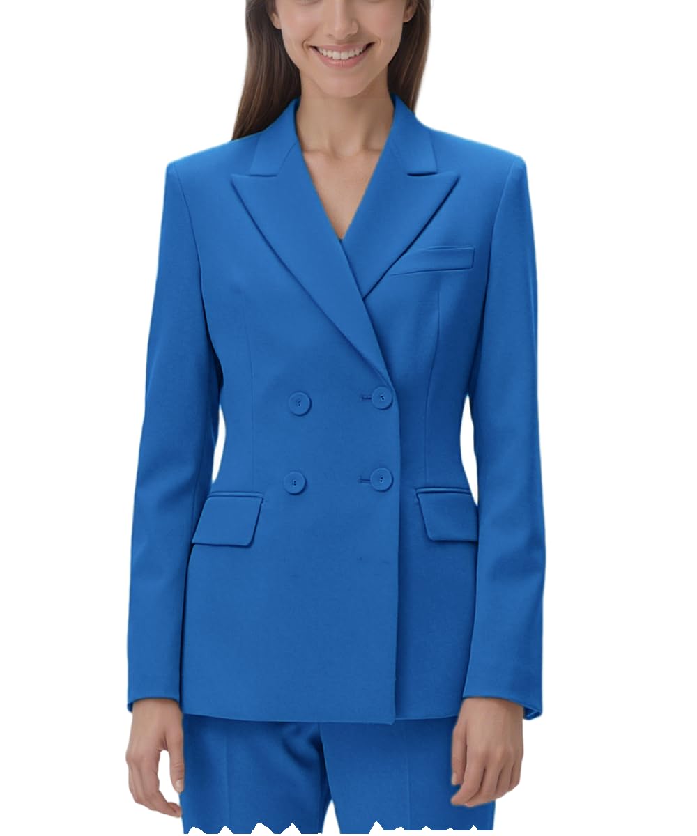 2 Piece Double Breasted Womens Suiting Slim Fit Formal Suit for Women Casual Blazer Pant Set Business Office