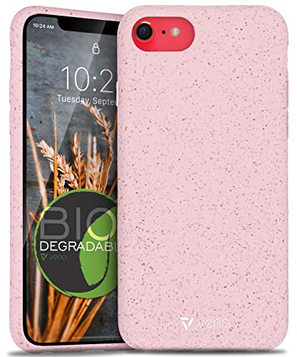 Vena ECO Biodegradable Case Designed for iPhone SE 2020/8 / 7, (Biodegradable TPU, Drop Proof) Eco-Friendly Slim Protective Case Cover Compatible with Apple iPhone SE 2020 / iPhone 7 8 - Pink
