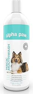 Alpha Paw Magic Mouthwash for Dogs, Natural Water Additive, Canine Breath Freshener, Dog Essentials for Plaque and Tartar ...