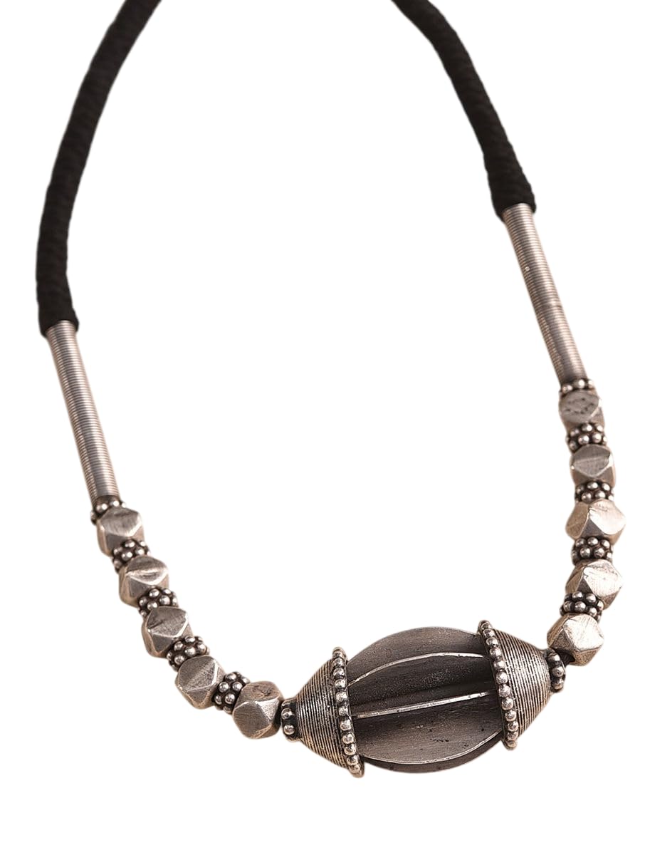 Buy Jaypore Women Silver Color Tribal Craft Silver Necklace Slip