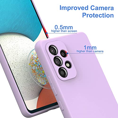 Image of DIZORO Microfiber Candy Case Compatible for Samsung A53 5g Smooth Touch Cushion Liquid Soft Silicone Gel Rubber Phone Cases Non-Slip Full Body Protective Shockproof Back Cover (Purple)