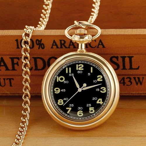 Image of Uncovered Men's Mechanical Pocket Watch with Chain, Uncovered Roman Design Dial Chain Mechanical Pocket Watches for Men