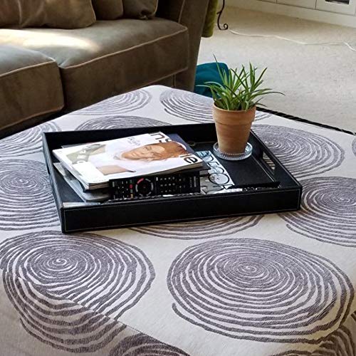 image for HofferRuffer Ostrich Faux Leather Rectangular Decorative Serving Tray 