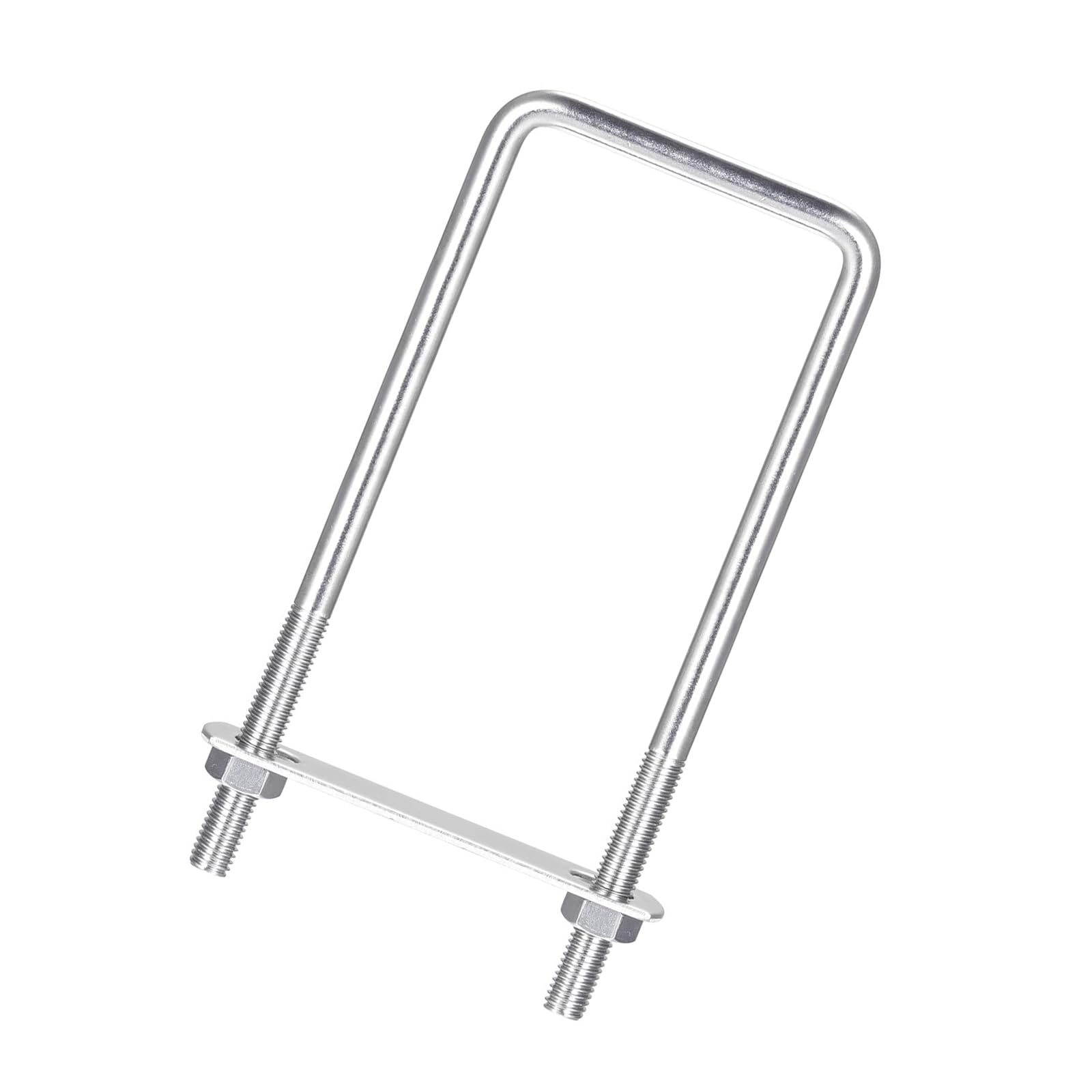 Unifizz Square U-Bolt,1 Set 304 Stainless Steel M8 U Bolts 60mm(2.44") Inner Width 160mm Length with Nuts and Frame Plate for Automobiles Boat Trailer — image 1