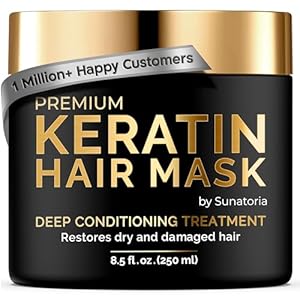 SUNATORIA Keratin Hair Mask – Keratin Hair Treatment – Hair Mask for Damaged Hair – Deep Conditioning Hair Mask For Dry Hair – All Hair Types – Vitamin E, Omega 3, 9