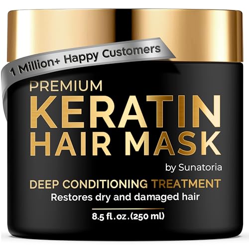 SUNATORIA Keratin Hair Mask – Keratin Hair Treatment – Hair Mask for Damaged Hair – Deep Conditioning Hair Mask For Dry Hair – All Hair Types – Vitamin E, Omega 3, 9