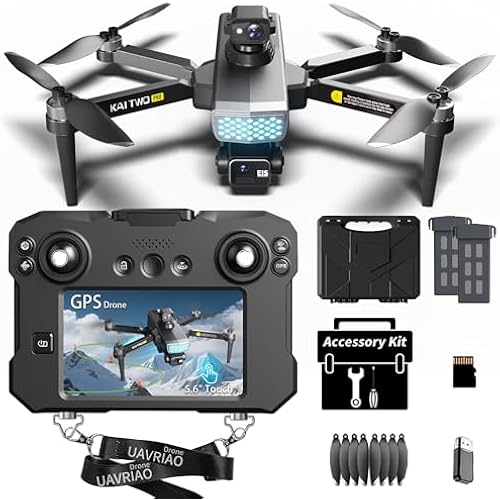 5.6” Touch Screen Drone with 3-Axis Gimbal & 4K Camera, 5G FPV Transmission, GPS + Optical Flow Positioning, Brushless Motor, 360° Laser Obstacle Avoidance, 7-Level Wind Resistance, Return to Home – Professional Aerial Photography Quadcopter for Adults