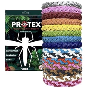 Mosquito Repellent Bracelet 15 Pack, Adjustable Leather Deet-Free Wrist Bands, Effective Protection, Insect Mosquito Repeller Bands for Adults & Kids, Resealable 15 Pack.