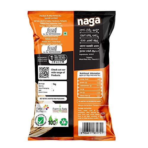 Image of NAGA WHOLE WHEAT CHAKKI ATTA 1 KG