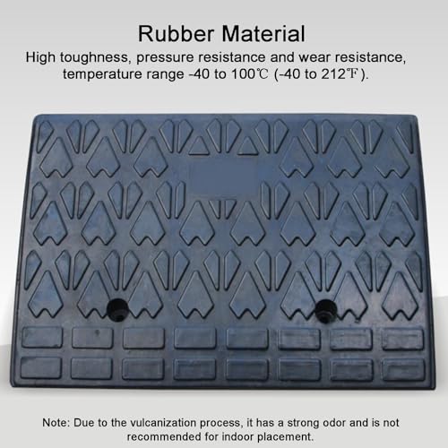 Rampa umbral de goma para entrada de vehículos, con tanque de agua y 2 tornillos, 23,6 x 15,7 x 5,5 pulgadas, capacidad de 22000 libras, para automóviles, montacargas y camiones miniatura 3